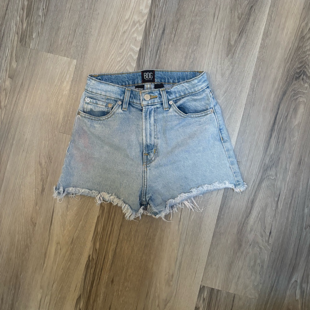 BDG high rise denim shorts